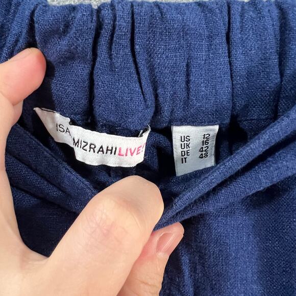 Isaac Mizrahi LIVE! Bridgehampton Linen Blend Pants Midnight Navy, Reg 12 - Picture 3 of 9